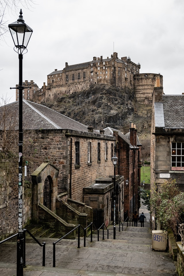 Edinburgh castle seen from street